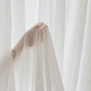 Semi-transparent Sheer White Heat Insulation Sunscreen Curtain
