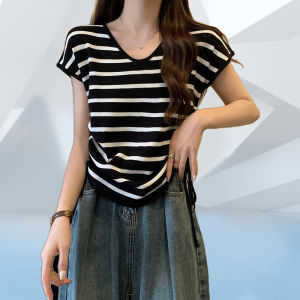 Áo Len Dệt Kim Cổ Chữ V Tay Lỡ Ngắn Mỏng Mùa Hè Cho Nữ Áo Len Cổ Chữ V Tay Lỡ Áo Len Dệt Kim Áo Len Tay Ngắn