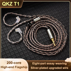QKZ T1 3.5 mm to 2 Pin Headphone Connector Cable 200 Core TC Silver Plated Hifi 2Pin Earphone Cable For QKZ ZXN ZXT VK4 ZX2 ZAX2