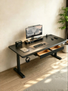 SUMUYUAN | Ergonomic Adjustable Solid Wood Desk for Computers Study Gaming and Office with Drawer