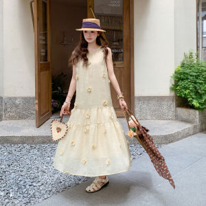 YINLUOYA | Elegant Unique Beautiful French Style Summer New Arrival Womens Dress Super Stylish Vest Dress High Waist A-Line Skirt