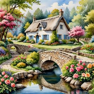 HUACAN House Landscape Diamond Mosaic Novelties 2026 Picture Rhinestones Handicrafts Diamond Painting Garden Flower Home Decor