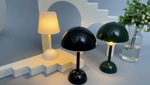 Vimite LED Mushroom Table Lamp Battery Warm White Bedside Bedroom Night Light Retro Simple Indoor And Outdoor Decorative Atmosphere Light
