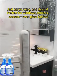 Markless Cleaning🌟 Glass Cleaner 500ML Multi-purpose Glass spray cleaner Strong cleaning lasting transparent Rainy season Glass Stubborn Stain Cleaner All-purpose Bathroom Car Window Mirror Glass Foam Cleaner Concentrated Glass Anti-fog Cleaner