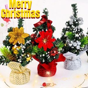 Christmas Products 20CM Mini Tabletop Artificial Christmas Tree With Ribbon Bow And Ball Ornaments / Decorations For Home Office Party