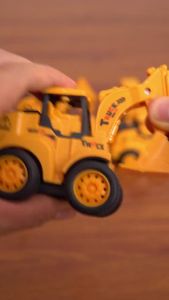 Bộ 6 xe đồ chơi mô hình công trình xây dựng cho bé nhựa an toàn đồ chơi cho bé trai xe tự lên cót bấm siêu bền