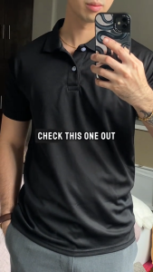 Kanvas Drifit Polo Shirts for Men & Women Quick-Dry Active Gym Sportswear Top Mens T-shirts Workout Clothes Plain Black