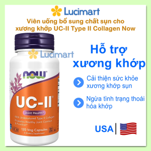 Viên uống bổ sung Collagen UC-II Now Foods hũ 60 viên / 120 viên [Hàng Mỹ]