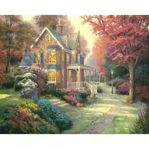 Acrylic Paint By Numbers Waterfall Floral Rural Landscape Painting By Numbers on Canvas Coloring By Number for Adults Paint