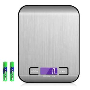 Cân Nhà Bếp Di Động 5kg/1g Cân Điện Tử Bằng Thép Không Gỉ Màn Hình LCD Có Đèn Nền Dụng Cụ Cân Thực Phẩm