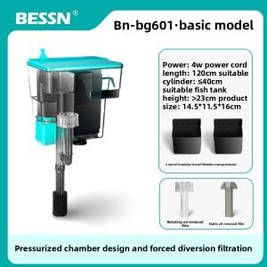 BESSN | Water Purification & Oxygenation Filter for Aquarium Small External Waterfall Wall-mounted Filter Box