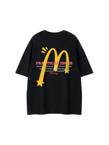 Hurley American Retro Prank Graffiti XINGX Logo Print Drop Shoulder Casual round Neck Short Sleeves T-shirt