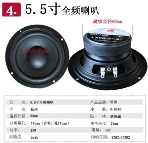 Full Range Audio Speakers Broadcast 5 Inch 6 Inch High And Low Frequency Horns 8 Ohm Mini Speakers for Audio And Video Appliances