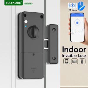RAYKUBE RX02 Drilling Free TT Lock Bluetooth Indoor Invisible Smart Lock with 13.56 IC Card /TT Lock APP/Remote control Unlock