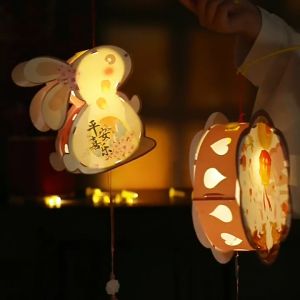 Traditional Chinese Rabbit & Moon LED Lantern DIY Kit for Mid-Autumn Festival