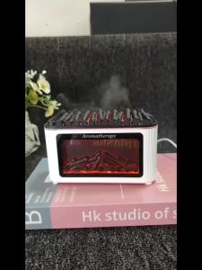 Fireplace Aroma Diffuser Flame Humidifier 7 Color Fire Effect Vintage Charcoal Design 150ml USB Essential Oil Diffuser