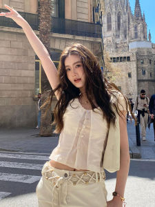 YOZO STUDIO การออกแบบที่ไม่ซ้ํากัน Artisanal ปักเสื้อแขนสั้นโปร่งแสงสําหรับผู้หญิงแขนสั้นสีบริสุทธิ์