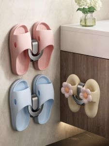 Thickened Wall-Mounted Bathroom Slipper Rack No-Drilling Toilet Shoe Storage Shelf Drainage Face Basin Hook XIQUENIAO Brand