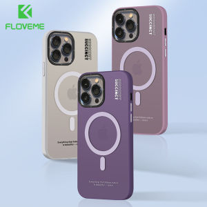 FLOVEME Luxury Silicone Frosted Phone Case For iPhone 15 14 13 12 Pro Max Magsafe Wireless Charging Skin Feeling Matte TPU All-inclusive Shockproof Back Cover For iphone 15 14 13 12