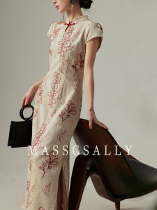 MASSCSALLY | Chinese Style Embroidered Slimming Summer New Long Dress