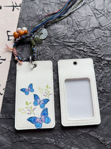 Embroidered Card Holder Protective Sleeve for Campus Meal Card Public Transport Metro One Card Student ID Work Badge Separator