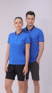 BCS SPORT เสื้อคอโปโลแขนสั้น PERFECT POLO สีน้ำเงิน (มีไซส์ S-8L แยกชาย/หญิง ) รหัส P006 เนื้อผ้า SMOOTH POLYESTER