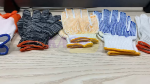 Construction Site Work Cotton Thread Non-Slip Thickened Cotton Yarn Labor Glove Gloves Rubber 1 Pair Reusable