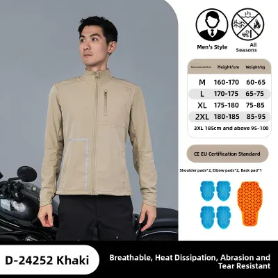DUHAN | Duhuan Motorcycle Riding Suit Casual Jacket Breathable Quick Dry Rider Clothes Summer UV Protection Anti-Fall Retro Motorcycle Clothing