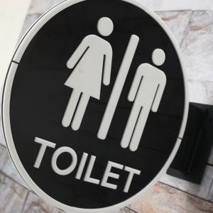 Toilet Kamar Mandi WC Tanda Akrilik Sign Board Custom Signage Acrylic Penanda Ruangan Dinding