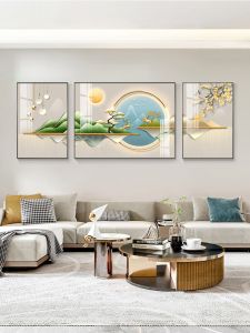 2024 New Diamond Painting Living Room Three-Panel Light Luxury Nordic Style Deer Stick Diamond Cross Stitch High-End Diamond Embroidery