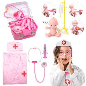 Childrens Doctor Toy Set Stethoscope Girl Playing Dentist Toys Educational Play House Birthday Gift