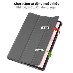 Ốp Lưng Thông Minh Cho Huawei Honor Pad 10 12.1 Inch 2025 HEY3-W00 HEY3-W10 Thiết Kế Ba Lớp Gấp Chất Liệu Da PU Có Chức Năng Tự Động Bật/tắt Màn Hình Chống Sốc Chống Nước