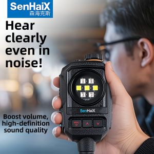 SenHaiX | Bluetooth Compatible Universal Wireless Hand Mic PTT Flashlight SOS Adjustable Volume