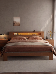 DONGMU | Giường Gỗ Nguyên Miếng Phong Cách Bắc Âu Hiện Đại Minimalist