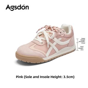 Agsdon | Thick Sole Perforated Inner Heel Heightening Shoes