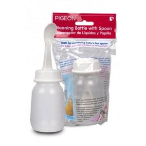 Pigeon weaning bottle with spoon feeder 120ml / botol sendok makan bayi