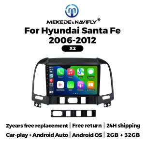 MEKEDE Wireless CarPlay Android Auto Car Radio Stereo for Hyundai Santa Fe 2 2006-2012 WIFI BT RDS Car Multimedia Video Player