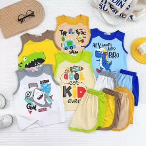 Bộ Quần Áo Trẻ Em Ba Lỗ Vải Thun Lạnh NATUCO Mềm Mịn Mát Cho Bé Trai Bé Gái 0-8 Tuổi BL-IN55