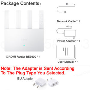 XIAOMI Router BE3600，WiFi 7 Dual-band Qualcomm Quad-core Processor，3570Mbps Dual WAN LAN VPN，Chinese Version With Adapter