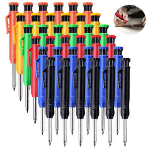 6Pcs Engineering Drawing Woodworking Marking Mechanical Pencils 2.8mm Long Head Carpenter Pencil Applicable Construction Works
