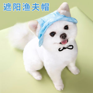 Pet Dog Hat Exposed Ears Sun Protection Sunshade Cat Sun Hat Teddy Bichon Pomeranian Corgi Small Shiba Inu