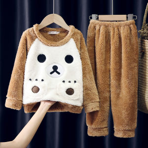 XINQIGUO | Children Thick Flannel Coral Fleece Sleepwear