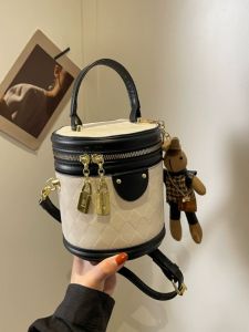 Fashionable Bucket Bag Womens Crossbody Shoulder Handbag Soft PU Leather Korean Style Small Size Trendy Handbag