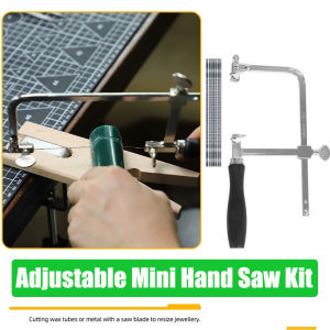 เลื่อยวงเดือนขนาดเล็กปรับขนาดได้สำหรับช่างอัญมณีรูปตัวยูชุดใบมีดเลื่อยวงเดือนเครื่องมือมือดีไอวายเครื่องประดับงานไม้เครื่องมือหัตถกรรม