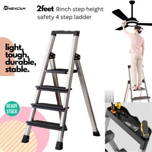 4 Step Foldable Light weight Aluminium with wider Anti Slip Pedal Ladder