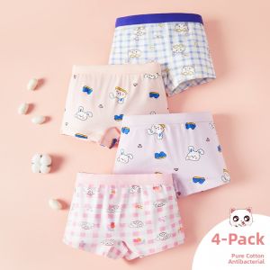 Miiow | Childrens Cotton Underwear Girls Boxer Shorts Pure Cotton Flat Angle Elementary School Students Briefs Comfortable Breathable