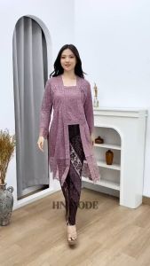 Naily Kebaya - Setelan Kebaya Tunik Brokat Kutubaru Malikha Jumbo