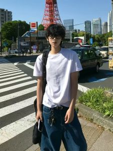 ZHUOCAN | Cotton White Summer Boxy Fit T-Shirt
