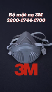 Mặt nạ lọc bụi siêu mịn 3M 3200-1744-1700 - chống bụi mịn và vi khuẩn đạt tiêu chuẩn N95 NIOSH Hoa Kỳ - chính hãng