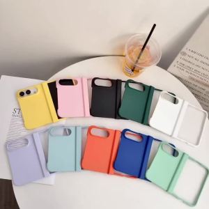 szhaiyu | For iPhone Duo18 Fold Luxury Dopamine Skin Feel Matte Case With Hinge Protection Shockproof Slim Front Back Hard Cover Funda